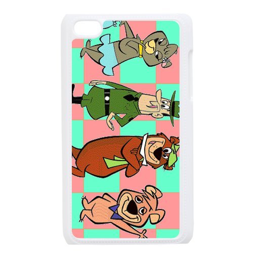 Vcapk Cartoon Yogi Bear funny and exciting Custome Hard Plastic Phone Case for iPod Touch 4,4G,4th Generation Black&amp;White