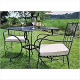 Bundle-59 Easy to Assemble Iron Dining Set w Square Table (5 Pieces) Finish: Black
