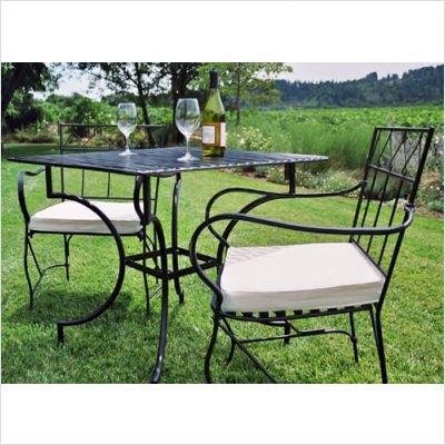 Bundle-59 Easy to Assemble Iron Dining Set w Square Table (5 Pieces) Finish: Pewter product image