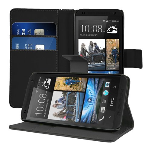 kwmobile Elegant synthetic leather case for the HTC Desire 601 with magnetic fastener and stand function in black
