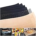 Grill Mat - Set of 6 (Highest Quality): 4 BBQ Grilling Mats + 1 Baking mat + 1 Barbecue Grill Mesh - 15.75 x 13 Inch, 0.20 mm extra thick, 100% Non-stick | Lifetime Guaranteed