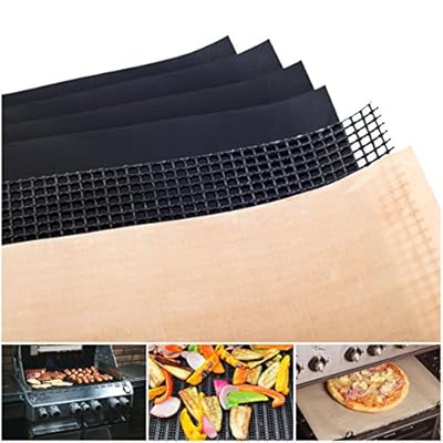 Grill Mat - Set of 6 (Highest Quality): 4 BBQ Grilling Mats + 1 Baking mat + 1 Barbecue Grill Mesh - 15.75 x 13 Inch, 0.20 mm extra thick, 100% Non-stick | Lifetime Guaranteed