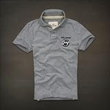 Hollister Co. ホリスター メンズ 半袖 ポロシャツ [グレー/Surf アップリケ] 並行輸入品 Lサイズ
