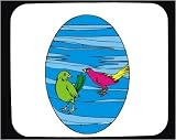 Decorated Mouse Pad with green, California, sparrows, red, birds, animal
