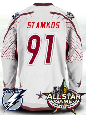 2012 All Star EDGE Tampa Bay Lightning Authentic NHL Jerseys #91 Steven Stamkos Hockey WHITE Jersey Size 52 (ALL are Sewn On)