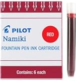 Pilot Namiki IC50 Fountain Pen Ink Cartridge, Red, 6 Cartridges per Pack (69002)