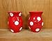 ACK Viva Collection Hand Painted Ceramic Refillable Red Polka Dot Salt & Pepper Set 3-1/2