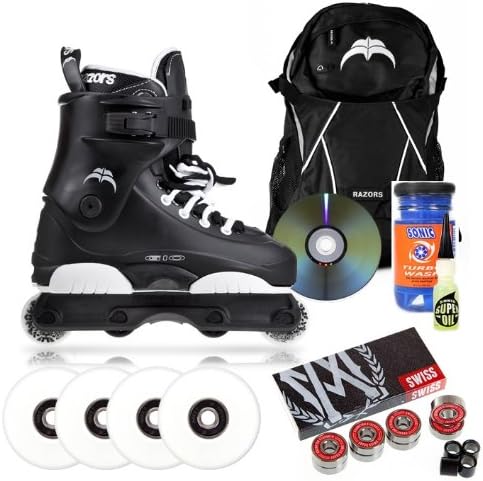 Razor Deluxe Aggressive Skates Pack (Skates, Backpack and Accessories) - SIZE 7