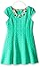 My Michelle Girls' Big Textured Knit Cap Sleeve Dress with Necklace