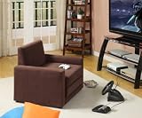 Ameriwood Single Sleeper Chair in Chocolate Brown