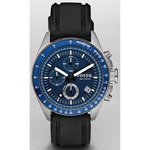 Fossil Men's CH2691 Decker Leather Band Blue Dial Watch