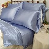 230 Thread Count Charmeuse II Satin Sheet Set in Blue