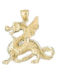 Dazzlers Solid 14 karats gold Dragon Charm Pendant Available in three colors from jewelsberry (weights: 10.6 grams only)