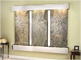 Deep Creek Falls Stainless Steel Green Slate Wall Fountain