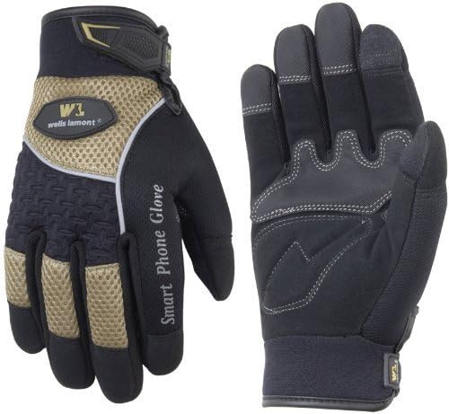 Wells Lamont 7649L Smart Phone Glove Work Gloves, Black, Large by Wells Lamont Gloves