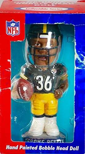 2001 - A. G. P. I./ NFL - Bobble Dobbles / Q.B. Club - Jerome Bettis #36 - Pittsburgh Steelers - Hand Painted Bobble Head - 7 Inches - MIB / OOP - New - Rare - Collectible