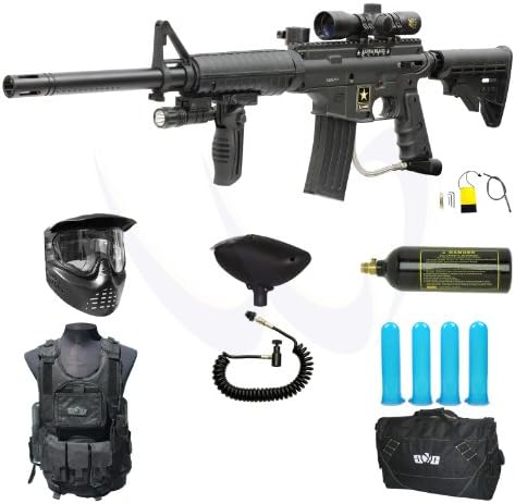 Tippmann US Army Alpha Black Elite M18-FTSC430B Paintball Gun Advance Combo