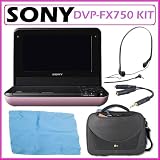 Sony DVP-FX750 7-inch Widescreen LCD Single-disc Portable DVD Player in Pink + Accessory Kit