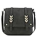 Double Compartment Large Flapover Crossbody Bag (Charcoal Grey)