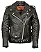 LC2701 Ladies Black Basic Classic Motorcycle Premium Leather Jacket with plain sides,X-Small