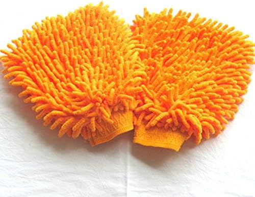 Microfiber Mitt - Car Wash Mitt by Cazbe - Chenille Mitt - Premium Quality Cleaning Cloth - Car, Wood, Mirrors, Furniture &amp; Glass. Best car Wash Mitt. Window Cleaning &amp; Auto Detailing 100% guarantee