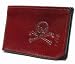 Hand Made Genuine Italian Leather Embossed Skull and Crossbones Retro Wallet