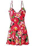 Hibiscus-print swimdress