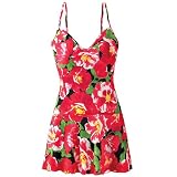 Hibiscus-print swimdress