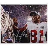 NFL Steiner Sports New York Giants Autographed Amani Toomer SB XLII Celebration Holding Newspaper 8'' x 10'' Landscape Photograph