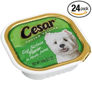 Cesar Canine Cuisine Top Sirloin Flavor in Meaty Juices for Small Dogs, 3.5-Ounce Cans (Pack of 24)
