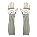 Long Sleeve Fingerless Gloves Cute Knit Arm Warmers with Thumb Holes for Girls Women