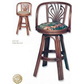Alexander & Sheridan Aloha Rattan Swivel Barstool