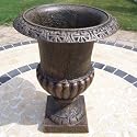 Oakland Living 14 Inch Cast Iron Roman Urn in Antique Bronze Finish