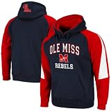 NCAA Mississippi Rebels Navy Blue-Red Playmaker Pullover Hoodie Sweatshirt