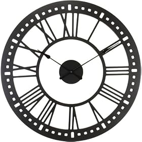 River City Clocks Indoor Black Skeleton  Tower Wall Clock with No Background - 24 Inch Diameter - Model # L26-124S