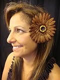 IMAGE OF ~Brown Daisy Hair Flower Clip, Brand New.