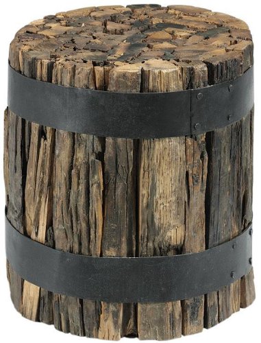 Recycled Accent Table 18H DARK BROWN