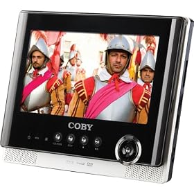 Coby TFDVD7751 7-Inch Tablet Portable Dual Screen DVD Player, Black 