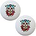 Set of 2 Roses Skull Ceramic Cabinet Drawer Pull Knobs