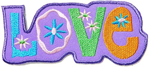 Pink LOVE Daisy Peace Anit No War Sign Logo Hippie Retro Biker Kid Jacket T-shirt Vest Patch Sew Iron on Embroidered Badge Symbol Custom