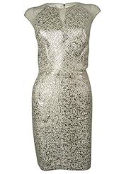 Mesh Jacquard Illusion Cotton/Metallic/Polyester/Spandex  Dress