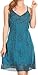 Sakkas Aliney Short Adjustable Spaghetti Strap Sleeveless Embroidered Day Dress