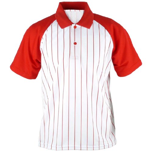 ililily Baseball Cool Fabric Lightweight striped mesh Jersey Polo Collar Tshirts