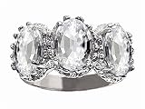 3.30 cts Genuine White Topaz Ring - 14kt White or Yellow Gold LIFETIME WARRANTEE