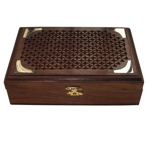 Jewelry Chest Engraved Handmade Wooden Box for Girls