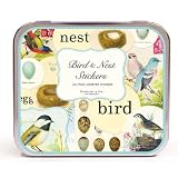 Birds and Nests Botanical Stickers in Decorative Tin by Cavallini & Co. - Stickers and Labels