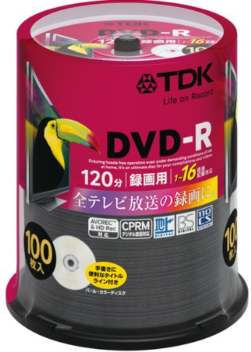 TDK 録画用DVD-R CPRM対応 16倍速対応 パールカラーディスク 100枚スピンドル DR120DC100PUD