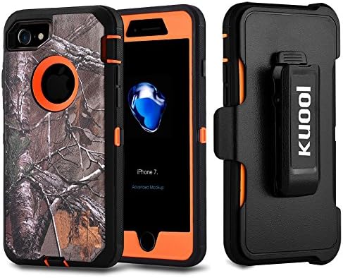 iPhone 7 Case, [Shockproof] [Drop Protection] [Heavy Duty] Tough Rugged Hybrid Hard Shell Cover Case with Belt-clip for Apple iPhone 7 [4.7 inch] -Xtra Orange