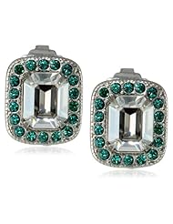 Sorrelli "Viridescence" Emerald Crystal Encrusted Silver-Tone Post Stud Earrings