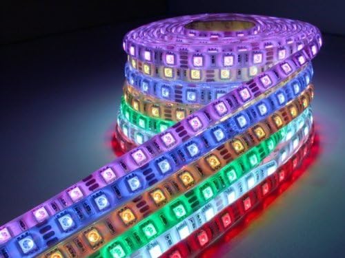 16.4ft 5m Waterproof Flexible 150leds Color Changing RGB Smd5050 LED Light Strip Kit Color RGB Without 44key Remote 12v Power Supply Ideal for Gardens, Homes, Kitchen, Under Cabinet, Aquariums, Cars, Bar, DIY Party Decoration Lighting - Mood Light